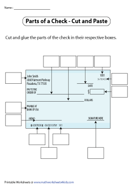 Parts of a Check | Cut and Glue 