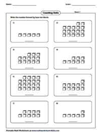 Base Ten blocks: Counting Units or Ones