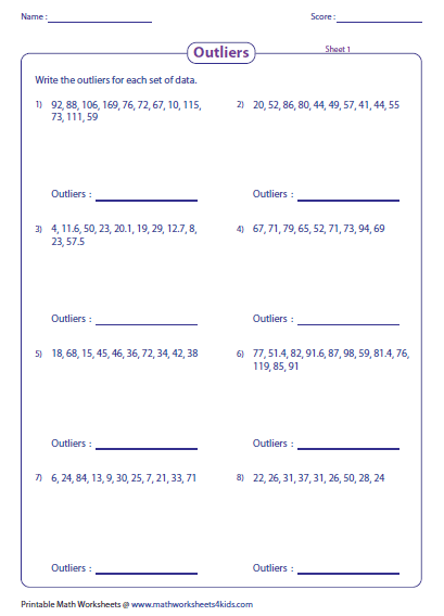 Interquartile Range Worksheet With Answers