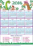 Single Page Calendar 2016