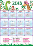 Single Page Calendar 2018