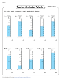 Reading Graduated Cylinders | Whole Numbers and Decimals