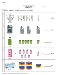 Determining the Capacity of Each Small Container - Customary