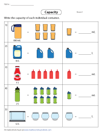 Determining the Capacity of Each Small Container - Metric