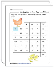 Skip Counting by 9s Worksheets