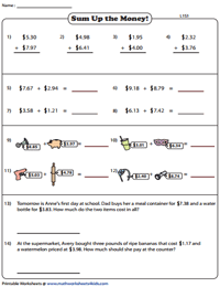 Adding Money Worksheets | U.S. Money