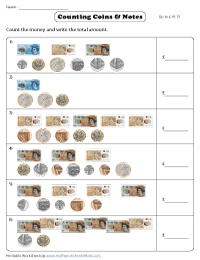 Counting UK Coins and Notes | Coins, Fivers and Tenners