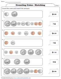Count the coins and match to its value
