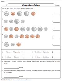 Counting Coins | Penny, Nickel & Dime