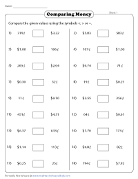 Comparing Canadian Money - Standard Format