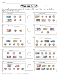 Comparing UK Money - Coins and Notes