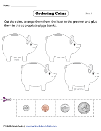 Ordering Coins - Cut & Glue
