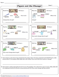 Making Change Worksheets | U.S. Money