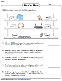 Subtracting Money | Themed Word problems