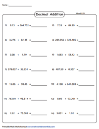 Horizontal Addition: Revision Worksheets | Level 2