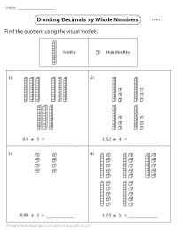 Dividing Decimals by Whole Numbers Using Visual Models
