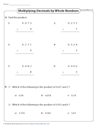 Multiplying Thousandths by Whole Numbers | Level 1