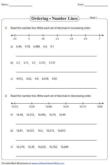 ordering-decimals-worksheets