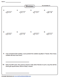 3 by 1 Division with Word Problems | No Remainder
