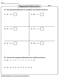 Convert Division Sentence to Repeated Subtraction