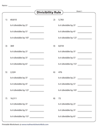 Divisibility Test | Mixed Review | Yes / No