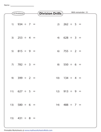 3-digit by 1-digit | With Remainder