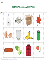 Recyclable vs Compostable | Cut and Paste Activity