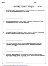 Equation Worksheets