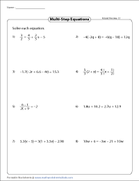 Solving Equations: Mixed Review