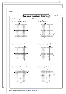 Solving the Systems of Equations with 2 Variables Worksheets