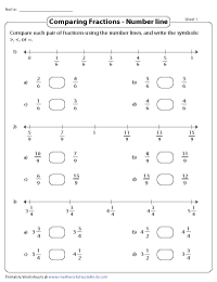 comparing fractions worksheets