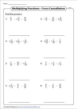 Multiplying Fractions and Mixed Numbers | Three Terms