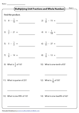 Multiplying Unit Fractions by Whole Numbers