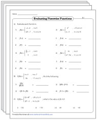 Evaluating Piecewise Functions