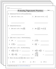 Evaluating Trigonometric Functions