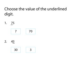 Place Value of Underlined Digits