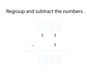Subtracting 1-Digit from 2-Digit Numbers with Regrouping