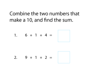Adding Three Numbers by Making Ten