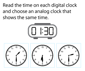 Matching Analog and Digital Clocks