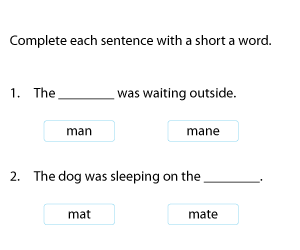 Completing Sentences with Short A Words