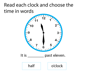 Time in Words | O'Clock and Half-Past