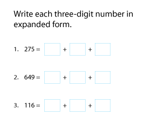 Writing Three-Digit Numbers in Expanded Form