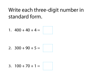 Writing Three-Digit Numbers in Standard Form