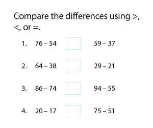 Subtracting 2-Digit Numbers | Comparing Differences