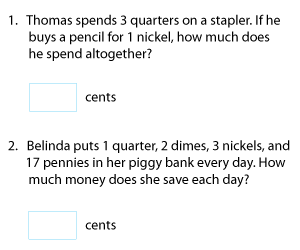 Counting U.S. Coins | Word Problems