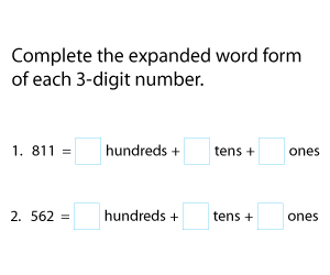 Writing Three-Digit Numbers in Expanded Word Form