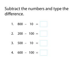 Subtracting 10 or 100 from the Multiples of 100