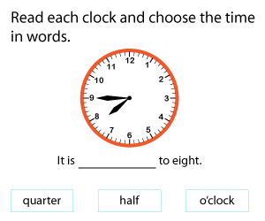 Time in Words | O'Clock, Half, and Quarter