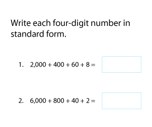 Four-Digit Numbers in Standard Form