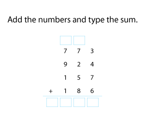 Adding up to Four 3-Digit Numbers